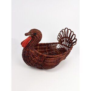 Vintage small wicker turkey basket